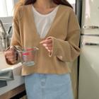 Deep V-neck Ribbed Top