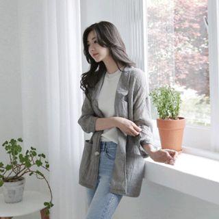 Single-breasted Crinkled Jacket