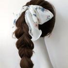 Flower Print Bow Hair Tie
