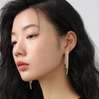 Rhinestone Fringed Alloy Earring 1 Pair - Earring - Tassel - Silver - One Size