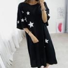 Star Print Midi T-shirt Dress