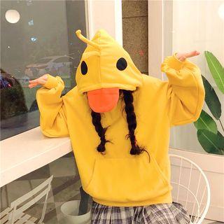 Duck Accent Hooded Pullover Yellow - One Size