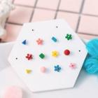Set Of 6: Flower / Geometric Earring / Cuff Earring (assorted Designs)