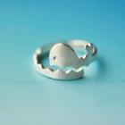 925 Sterling Silver Whale Open Ring Ring - Wave - Whale - One Size