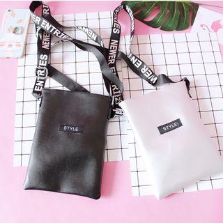 Lettering Strap Crossbody Bag