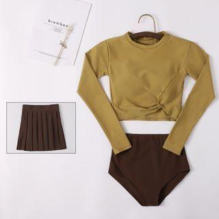 Long-sleeve Swim Top / Bottom / Swim Skirt / Set