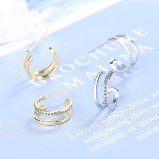 Rhinestone Half Hoop Earring