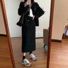 Single-breasted Jacket / Midi Straight-fit Skirt