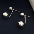 Bead Alloy Through & Through Earring 1 Pair - 925 Silver - Silver - One Size
