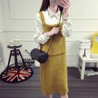 Knit Midi Pinafore Dress