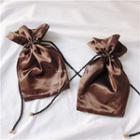 Silky Drawstring Pouch Coffee - One Size