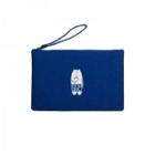 Kiitos Series Embroidered Wristlet Clutch Polar Bear - Blue - One Size