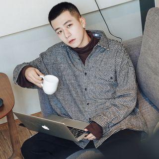 Long-sleeve Oversize Plaid Shirt