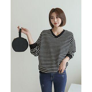 V-neck Stripe Sweatshirt (set Of 2)