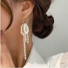 Faux Pearl Fringed Earring A - 1 Pair - Earrings - White - One Size