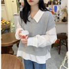 Mock Two-piece Paneled Shirt