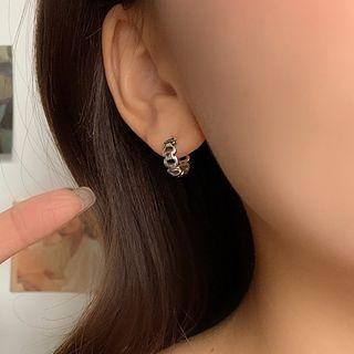 Sterling Silver Hoop Earring Eh0722 - 1 Pair - Silver - One Size