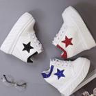 Platform Hidden-wedge Glitter Star Sneakers