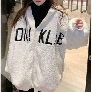 Long-sleeve Embroidered Fleece Zip Hooded Jacket