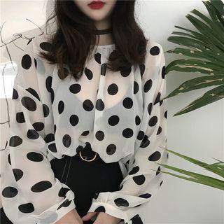 Pobblebonk Polka Dot Chiffon Blouse