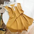 Cap-sleeve Mini A-lin Knit Polo Dress