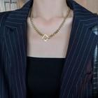 Geometric Pendant Alloy Necklace Gold - One Size