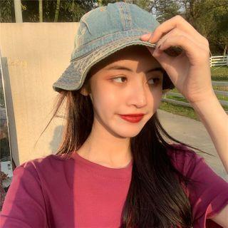 Denim Panel Bucket Hat Denim Blue - One Size
