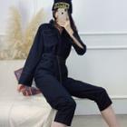 Long-sleeve Pocket Jumpsuit