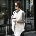 Round-neck Faux-shearling Vest
