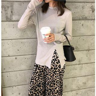 Long-sleeve T-shirt / Leopard Print Loose-fit Pants
