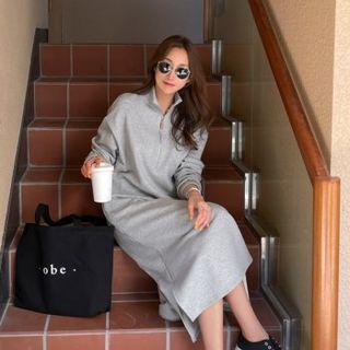 Drop-shoulder Long Anorak Sweatshirt Dress