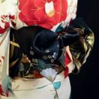 Floral Print Obi Belt Black - One Size