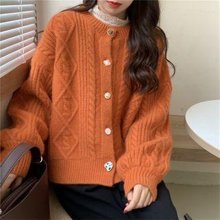Lace Top / Crewneck Single Breasted Cardigan