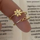 Floral Open Ring 1 Pc - Silver - One Size