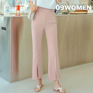 Plus Size Slit Boot-cut Sweatpants