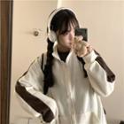 Stand Collar Two-tone Zip-up Jacket