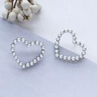 Faux Pearl Heart Earring E181 - 1 Pair - Earrings - One Size