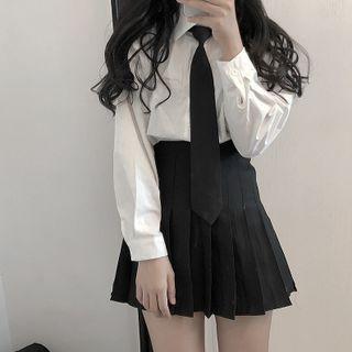 Pleated Skirt / Tie / Shirt / Set