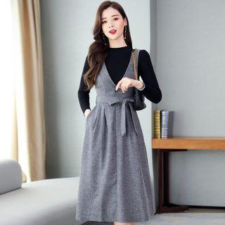 Set: Knit Top + Pinafore Dress