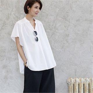 V-neck Shirred Summer Blouse