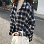 Long-sleeve Oversize Checked Flannel Shirt