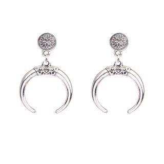 Alloy Drop Earring 1 Pair - Hqef-2407 - Silver - One Size