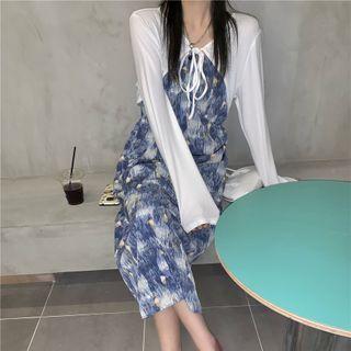 Tie Dye Overall Dress Dress - One Size