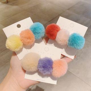 Multicolor Pompom Hair Clip