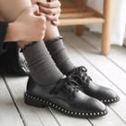 Studded Block Heel Lace Up Shoes