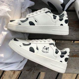 Cow Print Platform Sneakers