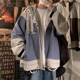 Color-block Hooded Oversize Jacket