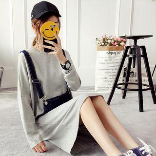 Suspender Detail Long-sleeve T-shirt Dress
