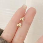 Heart Faux Crystal Alloy Earring 1 Pair - 01 - Gold - One Size