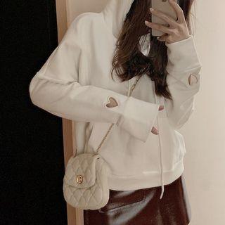Cut-out Hoodie Hoodie - Love Heart - One Size
